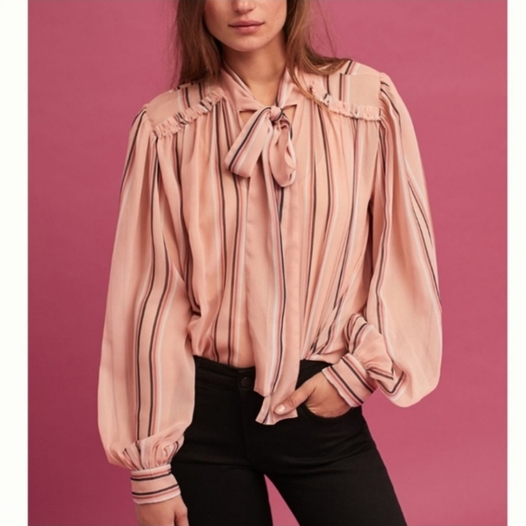Anthropologie Tops - - Elegant! Beautiful rose blush blouse